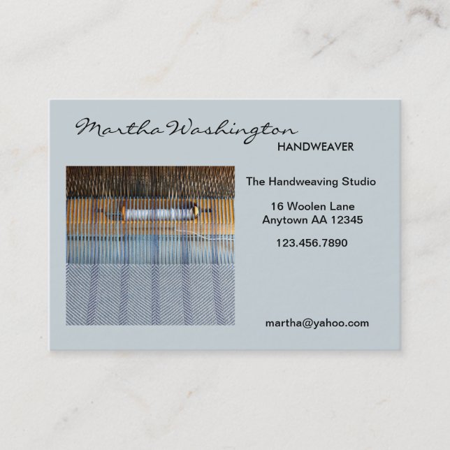 Handweaving Loom Business Card (Front)