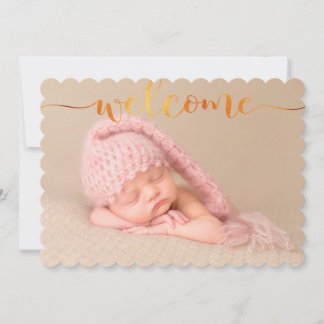 Handwriting Baby Birth Announcement Photo Card