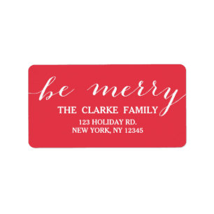 Handwriting Be Merry Holiday Address Label