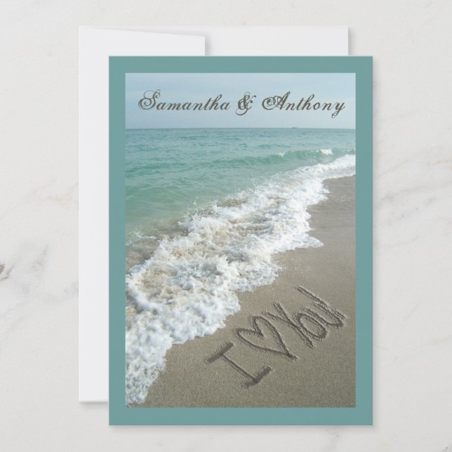 Handwriting Beach Destination Wedding Invitation (Front)