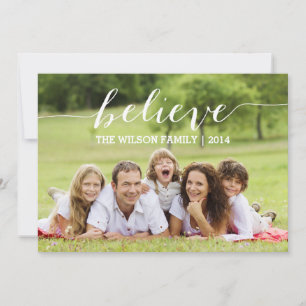 Handwriting Believe Holiday Photo Card