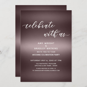 Handwriting Celebrate with Us Over Rose Gold Invitation