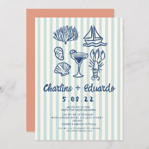 Handwriting Coast  Retro Wedding invitation