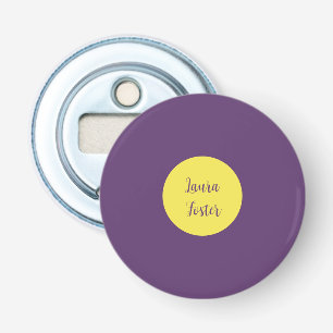 Handwriting Elegant Name Indigo & Yellow Colour Bottle Opener