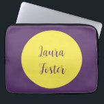 Handwriting Elegant Name Indigo & Yellow Colour Laptop Sleeve<br><div class="desc">An attractive, eye-catching yet extremely simple design. I'm sure this is exactly what you're looking for.</div>