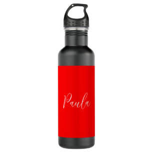 Handwriting Elegant Name Red Colour Plain 710 Ml Water Bottle