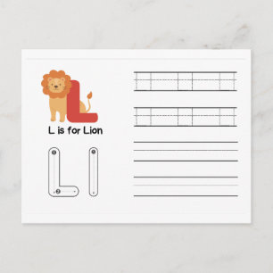 Handwriting FlashCards for Kindergarten   L,M   Postcard