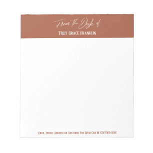Handwriting From the Desk of Cinnamon Stick Brown Notepad