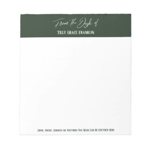Handwriting From the Desk of Evergreen Colour Bloc Notepad