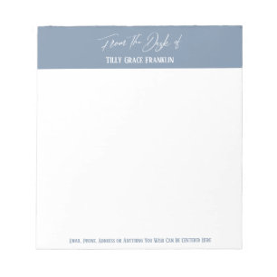 Handwriting From the Desk of Faded Denim Blue Notepad