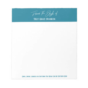 Handwriting From the Desk of Mosaic Blue Notepad