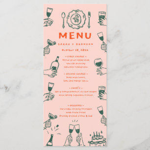 Handwriting Hand drawn  Retro Wedding Menu