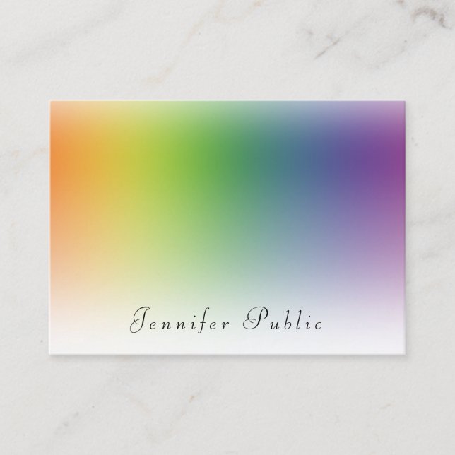 Handwriting Modern Colourful Template Beauty Salon Business Card (Front)
