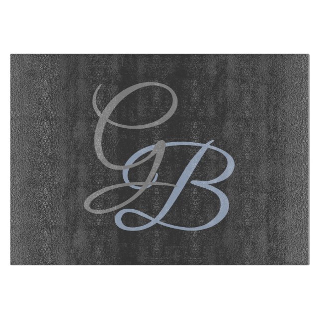 Handwriting modern plain monogram minimalist  cutting board (Front)