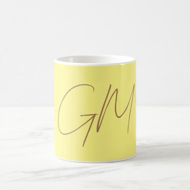 Handwriting Monogram Initials Professional Modern Coffee Mug (Center)