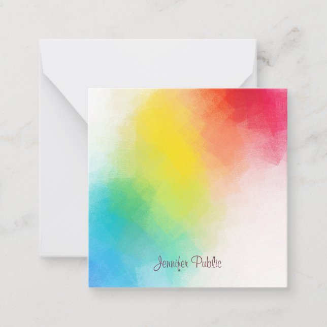 Handwriting Monogram Rainbow Colours Template (Front)