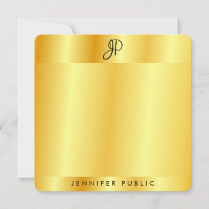Handwriting Monogram Template Gold Metallic Look