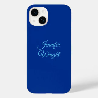 Handwriting Name Classical Plain Air Force Blue  Case-Mate iPhone 14 Case