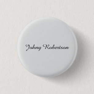 Handwriting Name Plain Elegant Professional Modern 1 Inch Round Button
