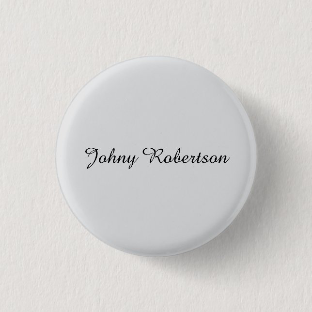 Handwriting Name Plain Elegant Professional Modern 1 Inch Round Button (Front)