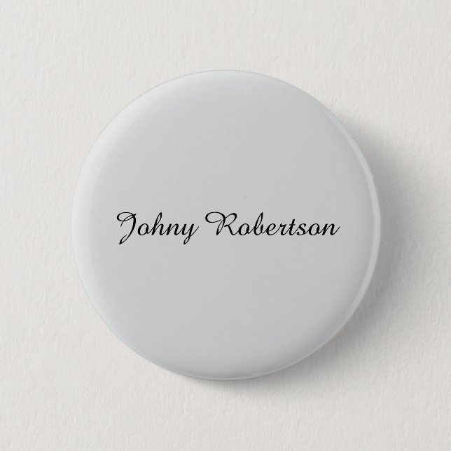 Handwriting Name Plain Elegant Professional Modern 2 Inch Round Button (Front)