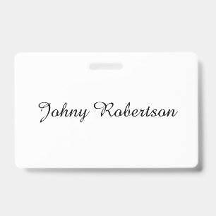 Handwriting Name Plain Elegant Professional Modern Badge