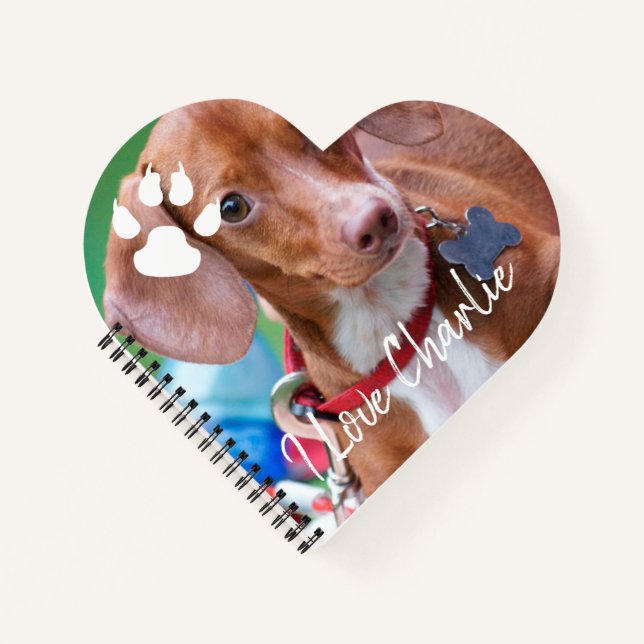 Handwriting overlay Dachshund Dog photo Notebook (Front)