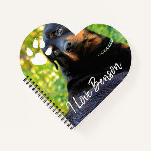 Handwriting overlay Rottweiller Dog photo Notebook