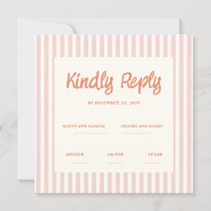 Handwriting Pastel Retro Wedding Rsvp Invitation