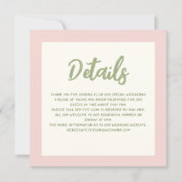 Handwriting Pinky Pastel Retro Wedding Details