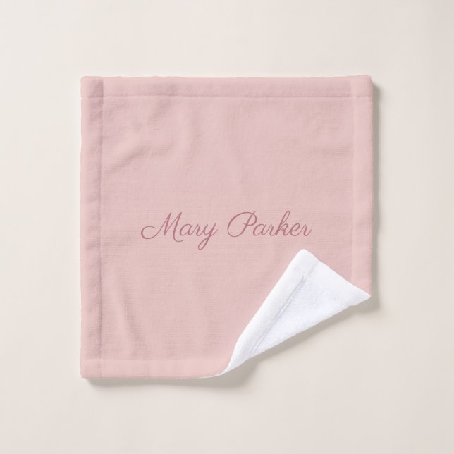 Handwriting Plain Rose Gold Professional Name Wash Cloth (Wash Cloth)