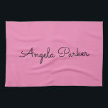 Handwriting Plain Simple Pink Professional Modern Kitchen Towel<br><div class="desc">This template can be customized to meet all professional occupations.</div>