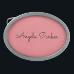 Handwriting Plain Simple Pink Professional Name Belt Buckle<br><div class="desc">This template can be customized to meet all professional occupations.</div>
