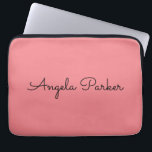 Handwriting Plain Simple Pink Professional Name Laptop Sleeve<br><div class="desc">This template can be customized to meet all professional occupations.</div>
