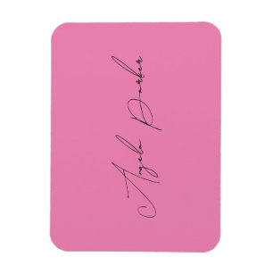 Handwriting Plain Simple Pink Professional Name Magnet