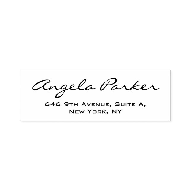 Handwriting Plain Simple White Professional Modern Self-inking Stamp (Design)