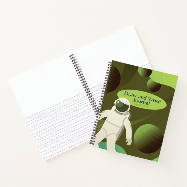 Handwriting Practice and Drawing Outer Space Theme Notebook (Inside)