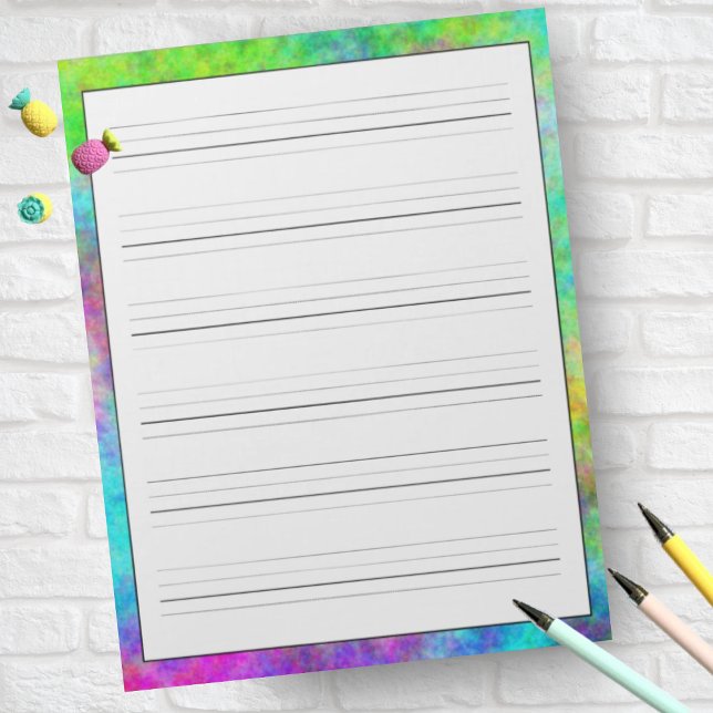 Handwriting Practice Sheets Modern Neon Colours Notepad (Creator Uploaded)
