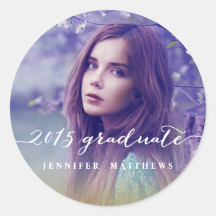 Handwriting Script 2015 Graduation Photo Sticker