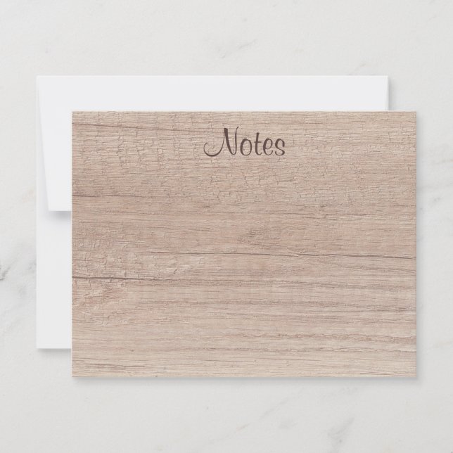Handwriting Script Elegant Natural Wood Look Card (Front)