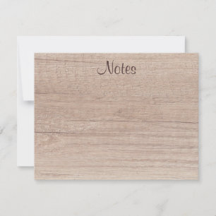 Handwriting Script Elegant Natural Wood Look Card