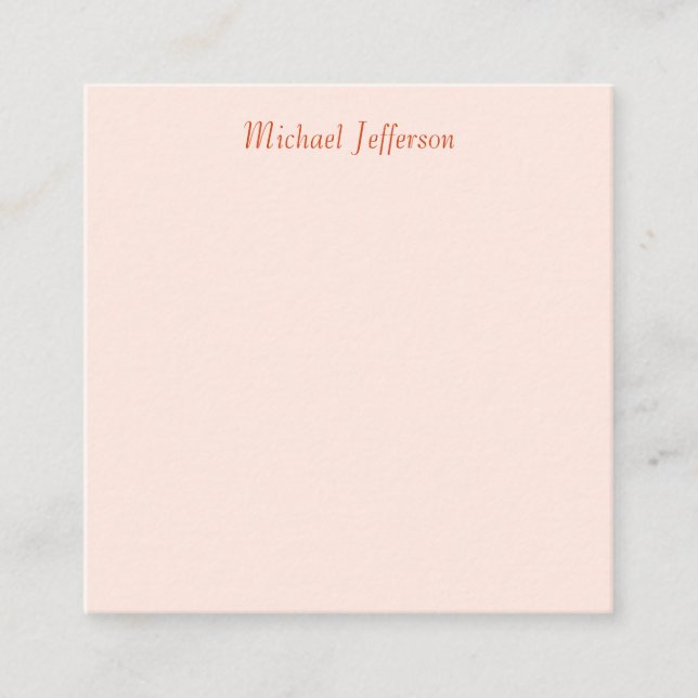 Handwriting Script Name Elegant Plain  Enclosure Card (Front)