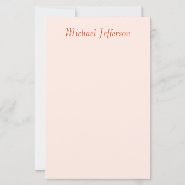 Handwriting Script Name Elegant Plain Paper Sheet (Front)