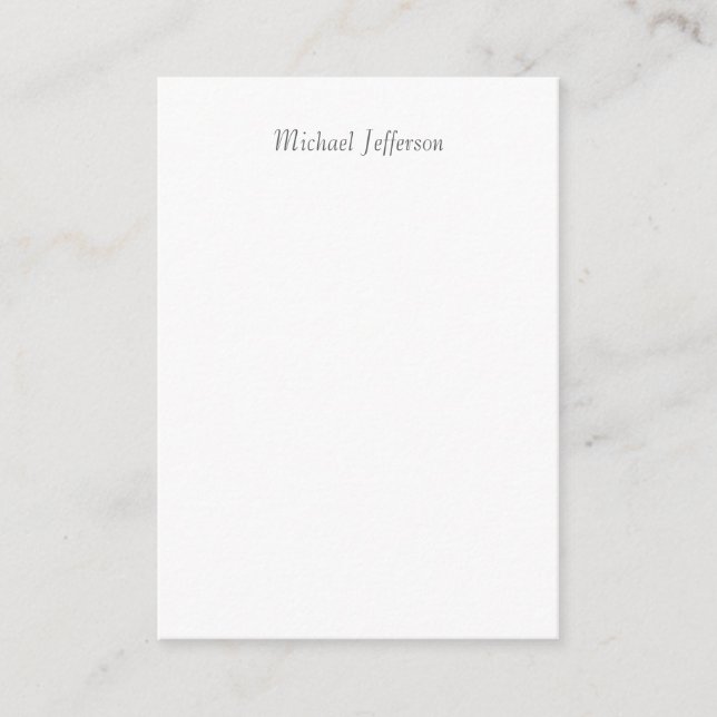 Handwriting Script Name Elegant Plain Simple Enclosure Card (Front)