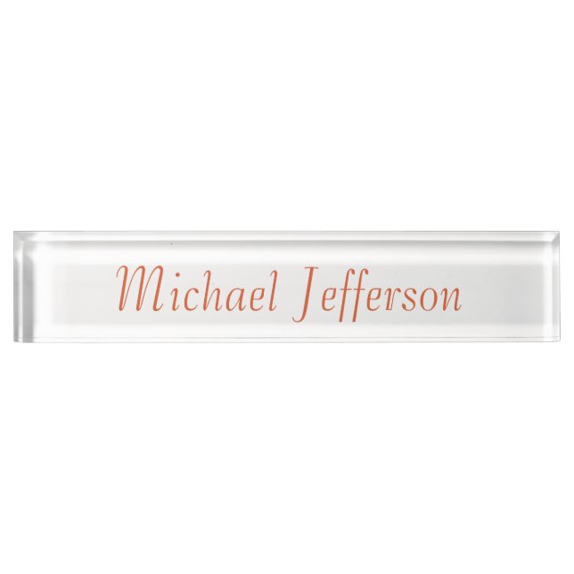 Handwriting Script Name Elegant Plain Simple Nameplate (Front)