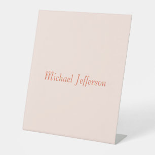 Handwriting Script Name Elegant Plain Simple Pedestal Sign