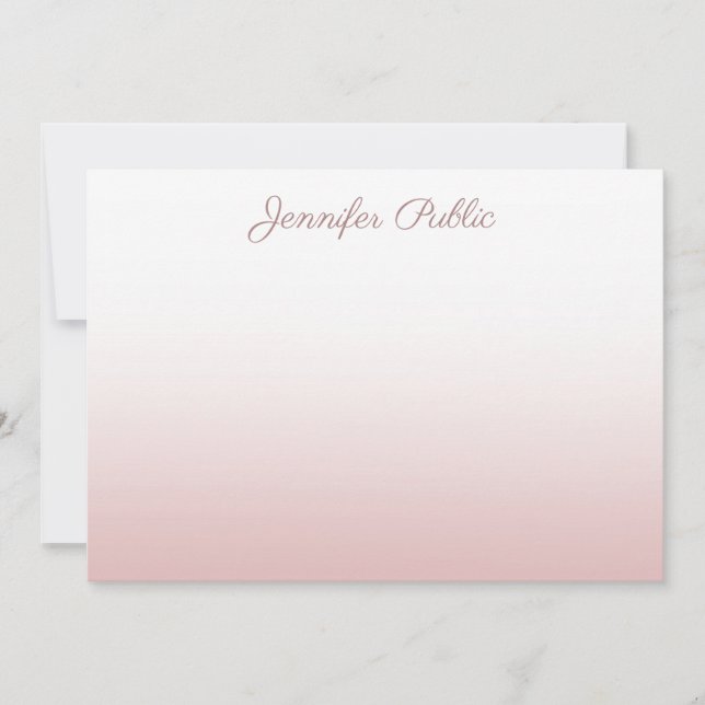 Handwriting Script Name Elegant Rose Gold Template (Front)