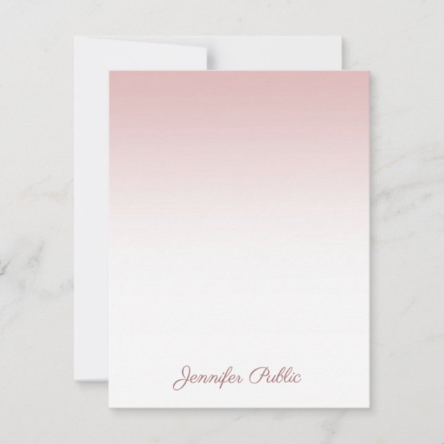 Handwriting Script Name Modern Rose Gold Template (Front)