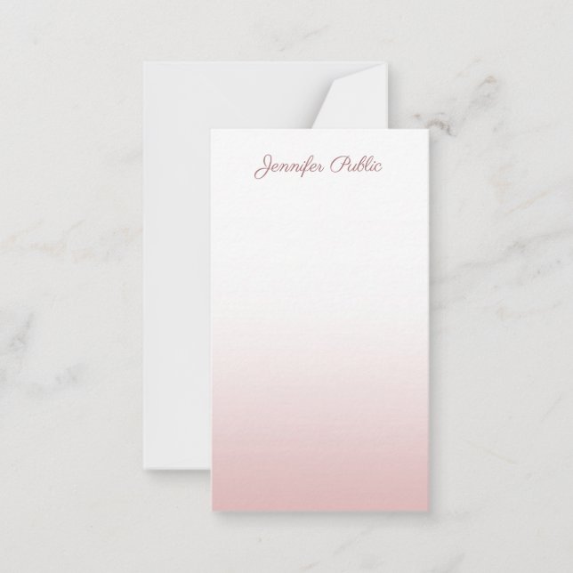 Handwriting Script Name Rose Gold Elegant Template (Front)