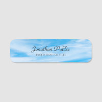 Handwriting Script Template Trendy Nature Blue Sky